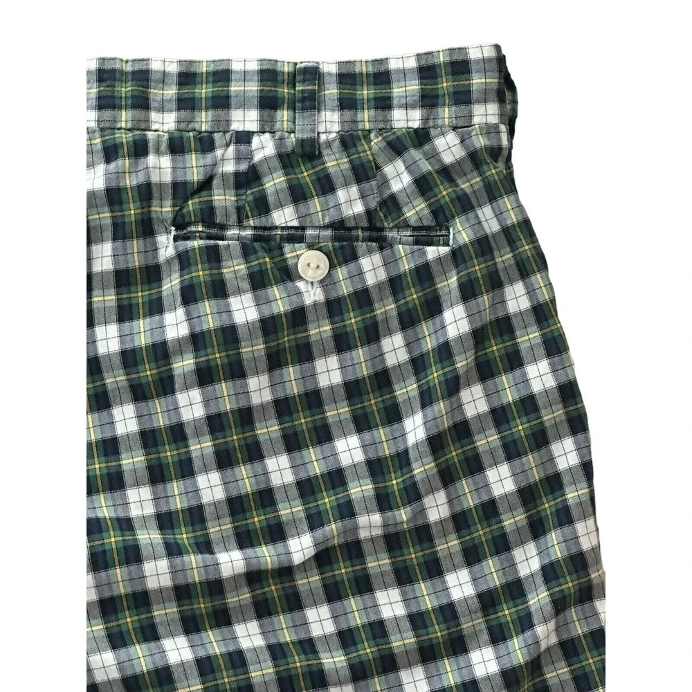 Polo Ralph Lauren Mens Shorts Plaid Navy Green White Slim GI Fit Size 38‎ (40)